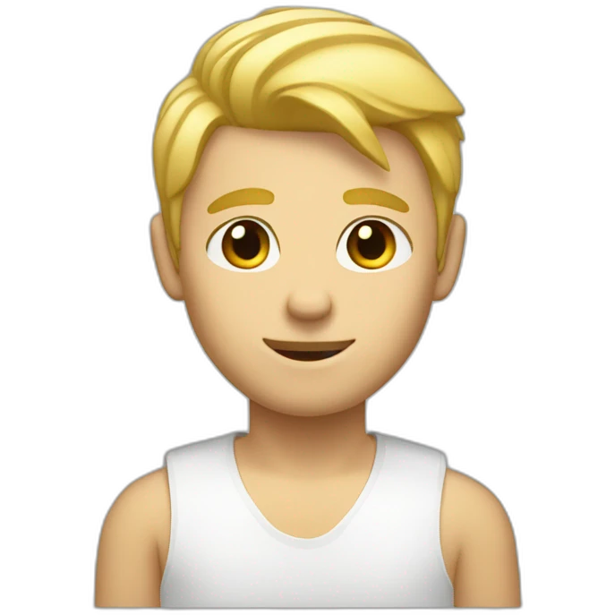blond man with short hair and and winky face emoji
