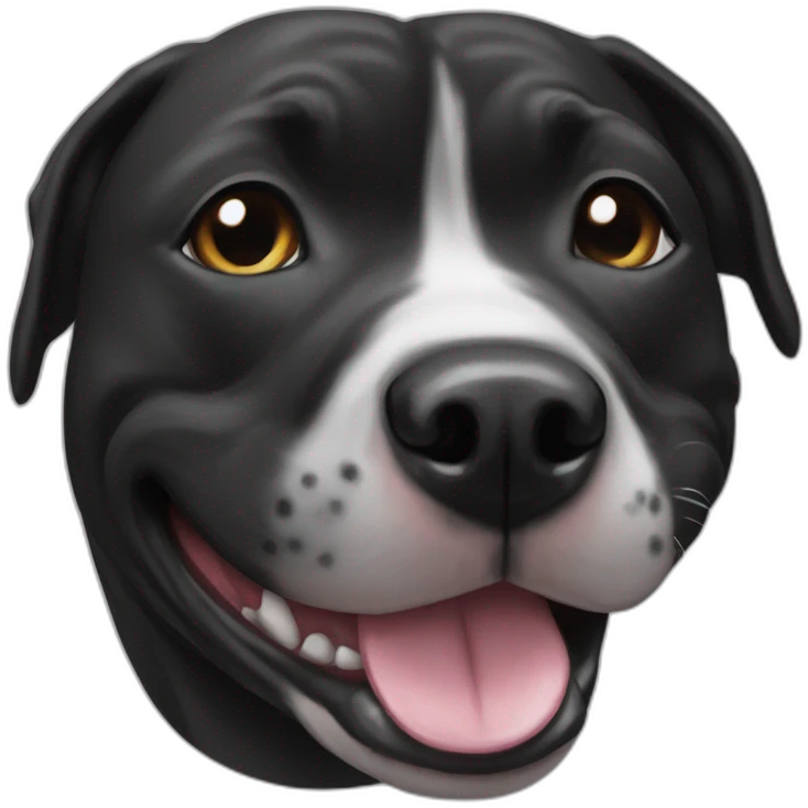 Black white Staffy smile emoji