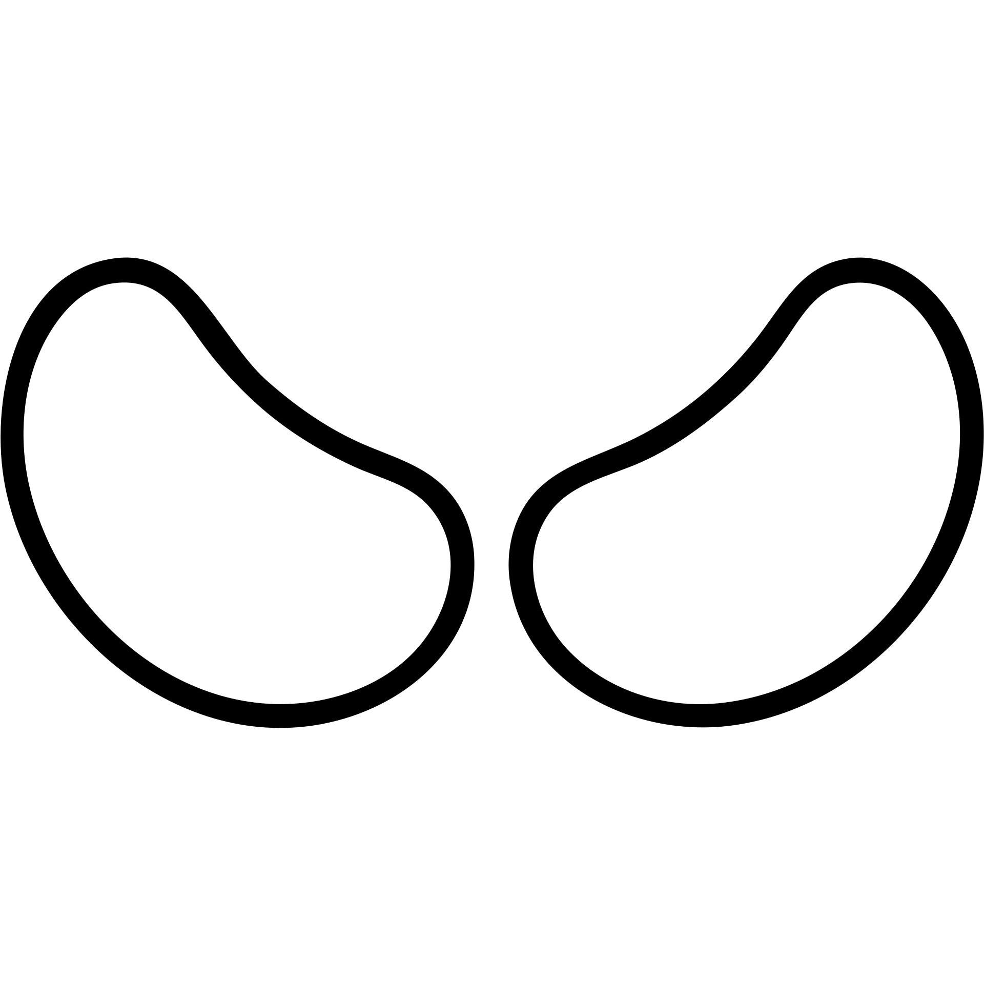 under eye patches, minimal, monochrome, simple outline, no fill emoji