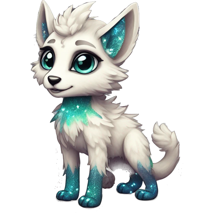 Cool cute Kawaii edgy fantasy animal sparkle fursona Fionbri creature by griffsnuff & LiLaiRa & Falvie full body emoji