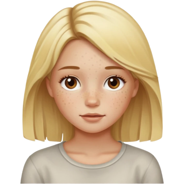 Uma miúda loira com madeixas naturais mais claras pele clara mas não tanto sardas emoji