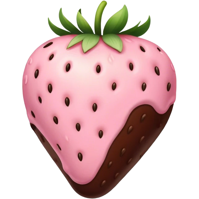 Chocolate dipped light pink strawberry emoji