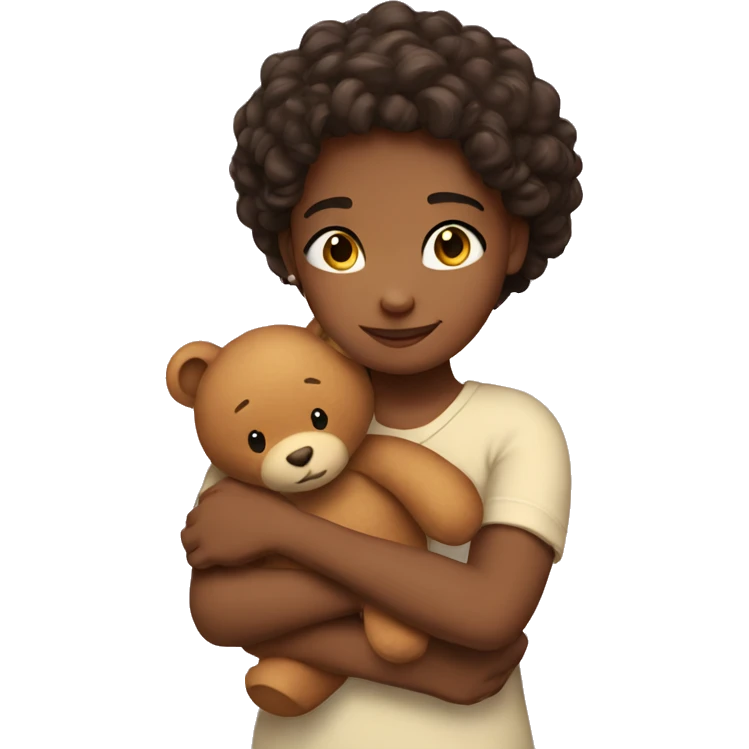 girl hugs teddy emoji