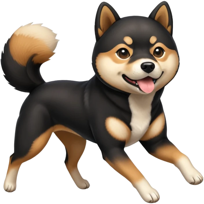Running black Shiba Inu emoji