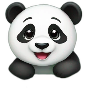 happy panda in a planet with a full of leafs emoji