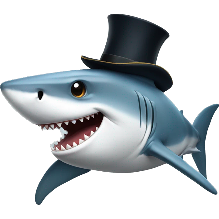 Shark with a tophat emoji