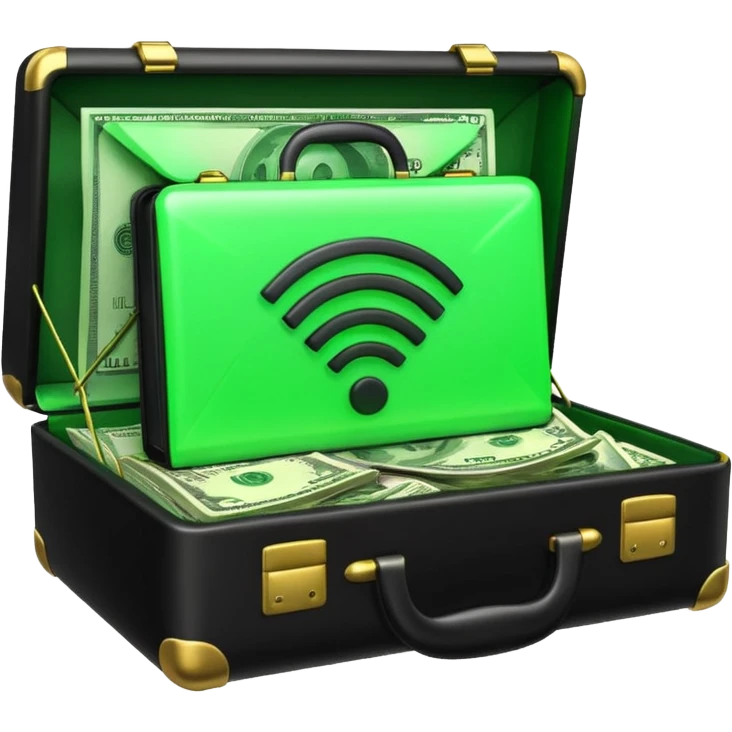 open wifi money filled briefcase emoji