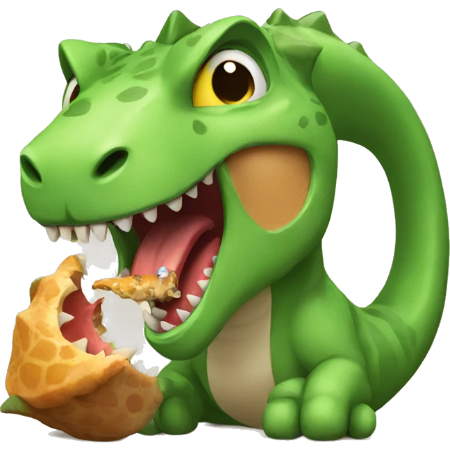 Cat eating dinosaur  emoji