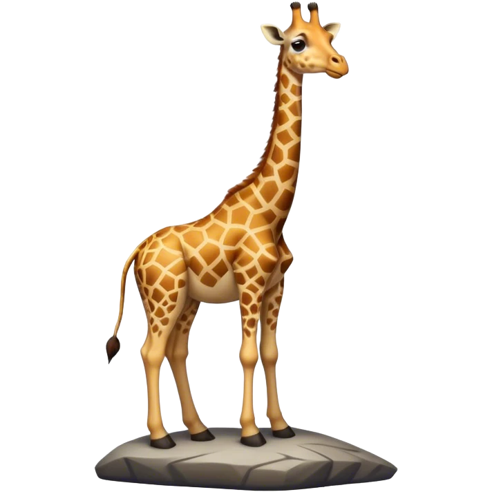 Giraffe with a short neck standing on a rock emoji