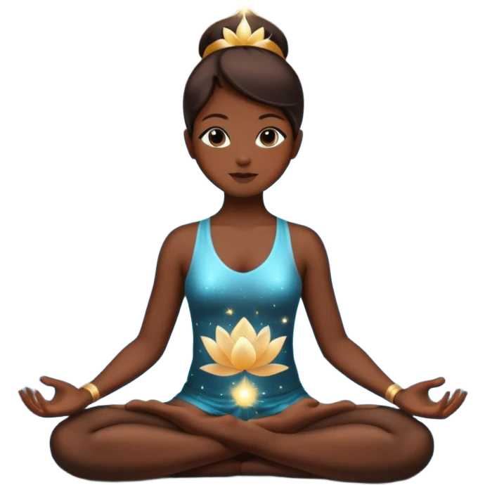 silhouette in lotus pose with sparkles emoji