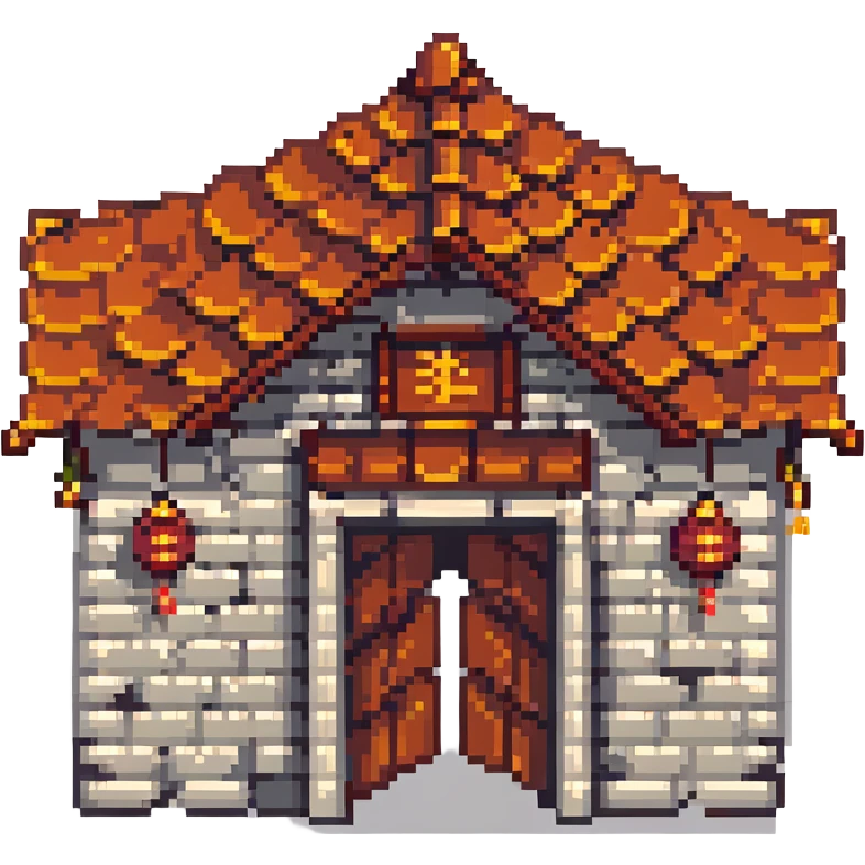 Chinese traditional building that looks a bit like a temple emoji