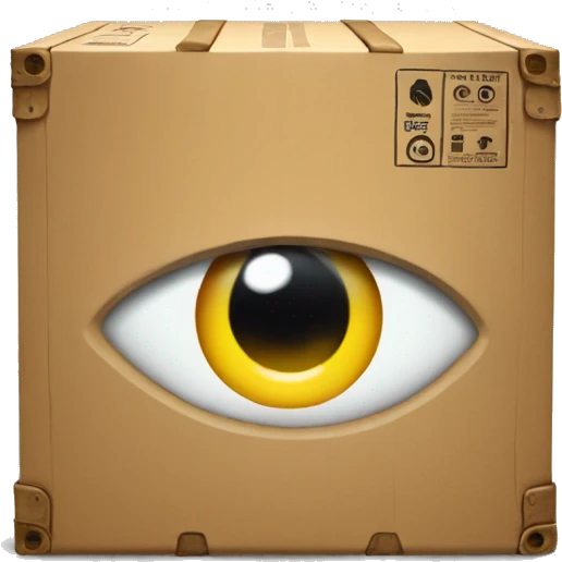 Cargo box with eye emoji