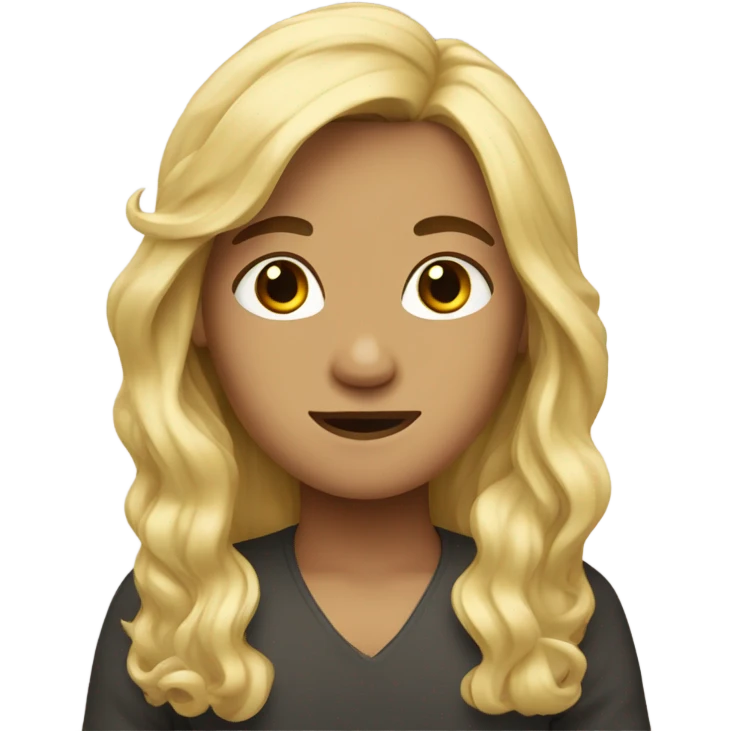 Mischa with long hair emoji