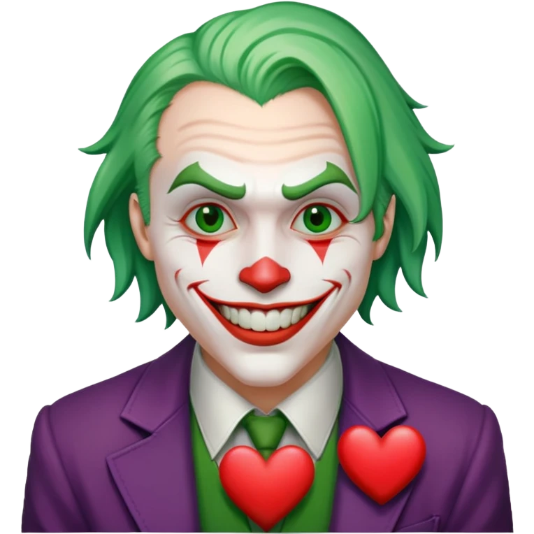 The Joker villain with a heart surrounding him emoji
