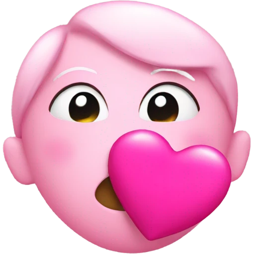 Kiss emoji blowing pink heart  emoji