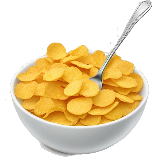Bowl of cornflakes with spoon  emoji