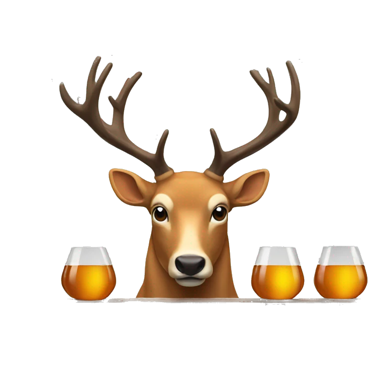 cerf en train de boire du cognac emoji