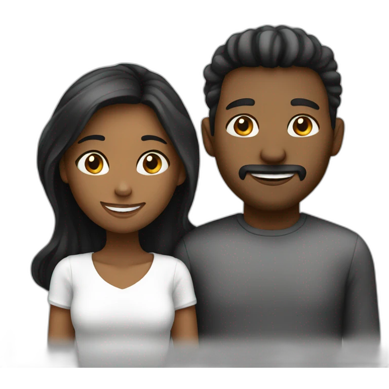 couple love man white and woman black emoji