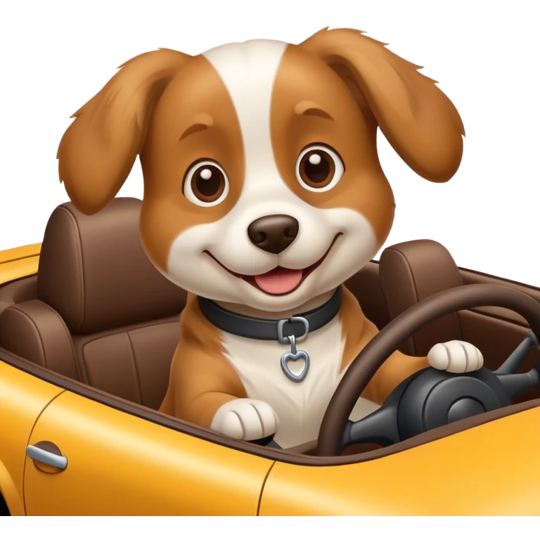 Dog driving car emoji