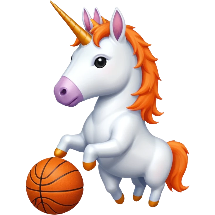 unicorn shooting a basketball emoji