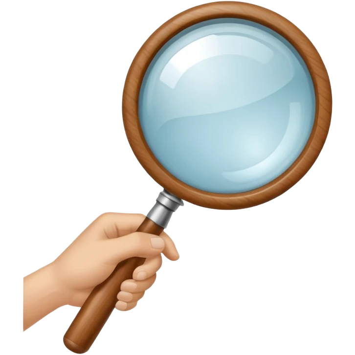 hand holding a Magnifier emoji