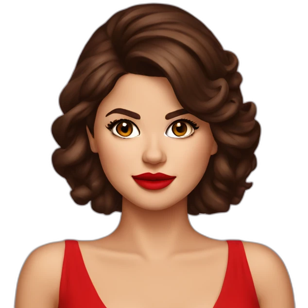 Selena Gomez hot red dress emoji