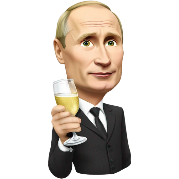 Vladimir Putin drinking champagne  emoji