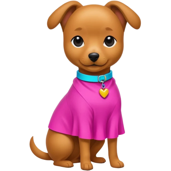 DOG wearring neon fashion dress emoji