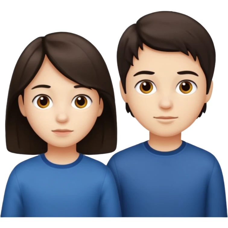 Young kids face darker hair emoji