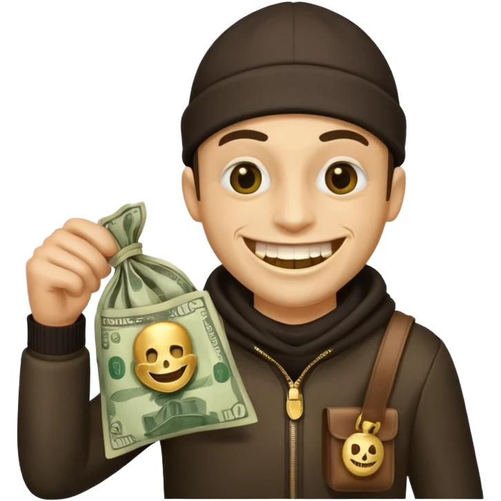 Robber holding a bag of money emoji