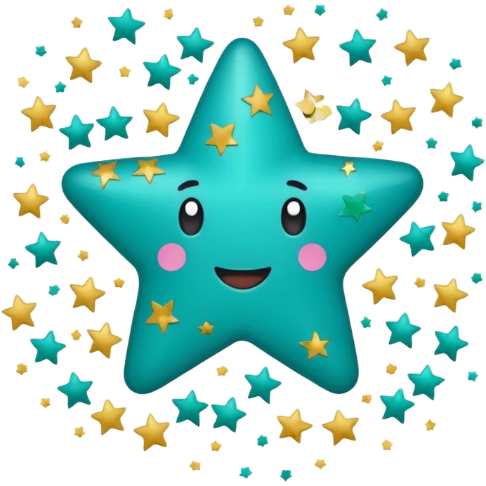 Teal star celebration emoji