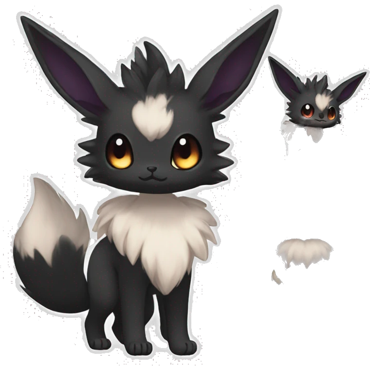 Dark Edgy Kawaii Eeveelution-Cute-Pokémon-fusion full body emoji