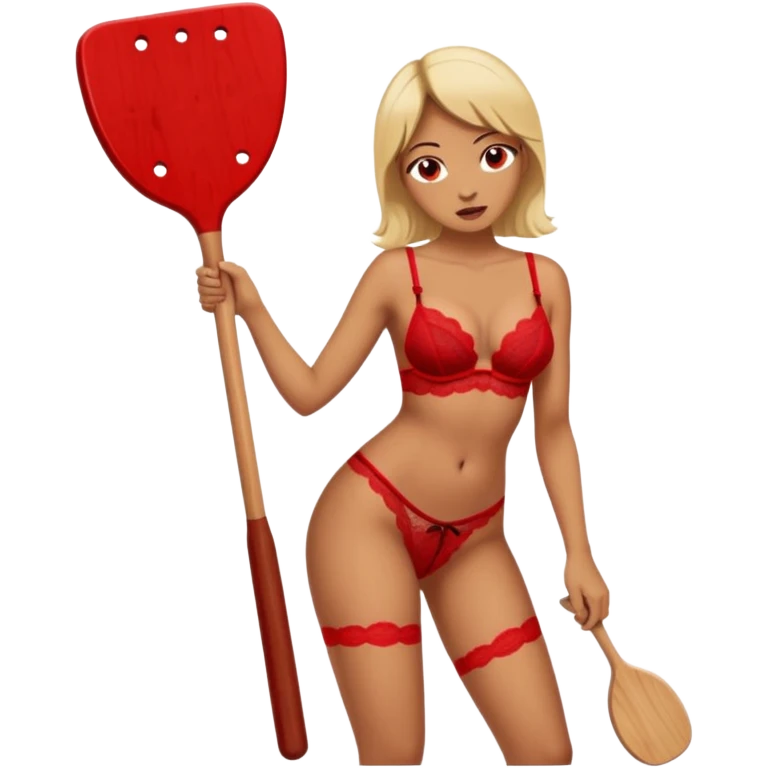 Spanking sexy ladys ass with paddle emoji