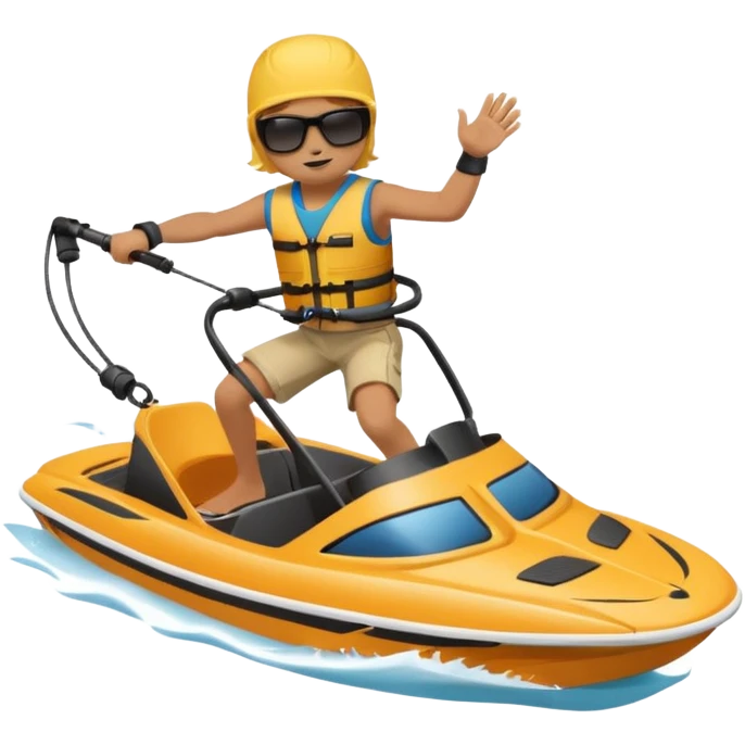 Person wakeboarding behind a water sport boat emoji