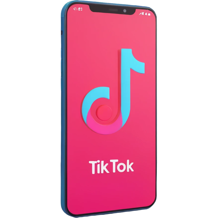a smartphone with a tiktok video emoji