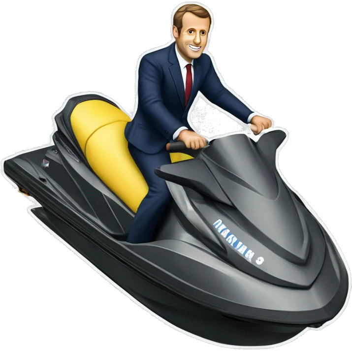 Emanuel Macron jet ski  emoji
