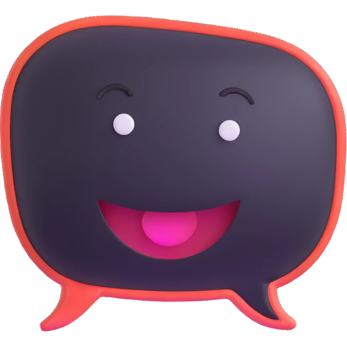 conversation bubble with a happy face emoji
