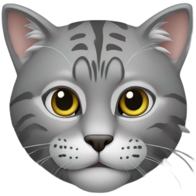 Chat gris bête  emoji