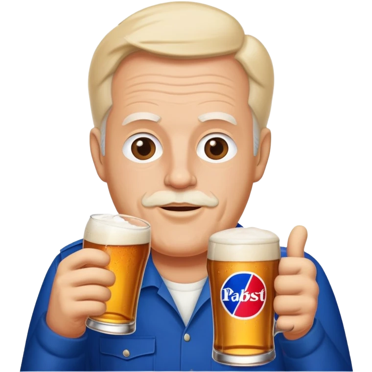 Jerry drinking a Pabst beer emoji