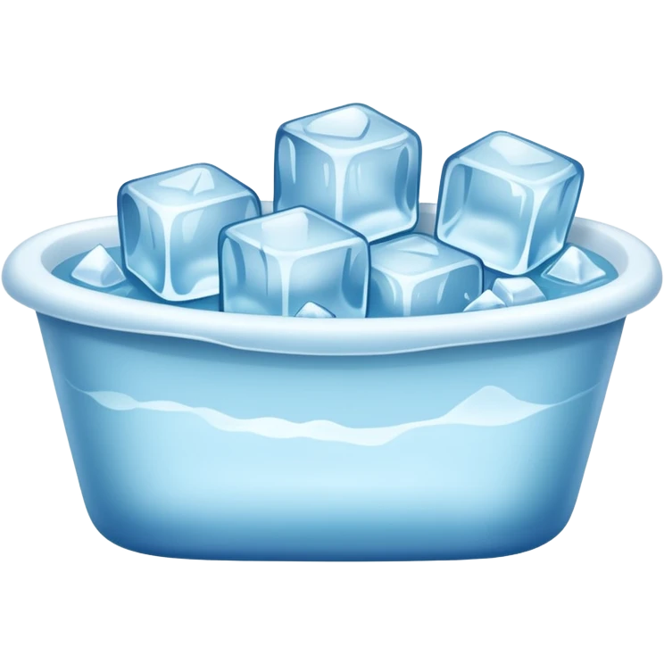Bathtub with large ice cubes inside emoji
