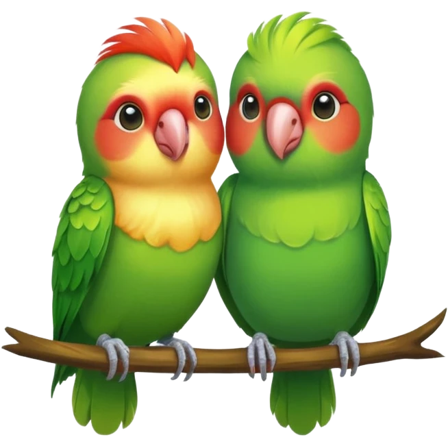 A Pair Of Green & Other Colored Lovebirds emoji