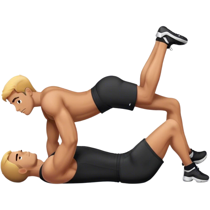 buff guy lying lats down on foam-roller emoji
