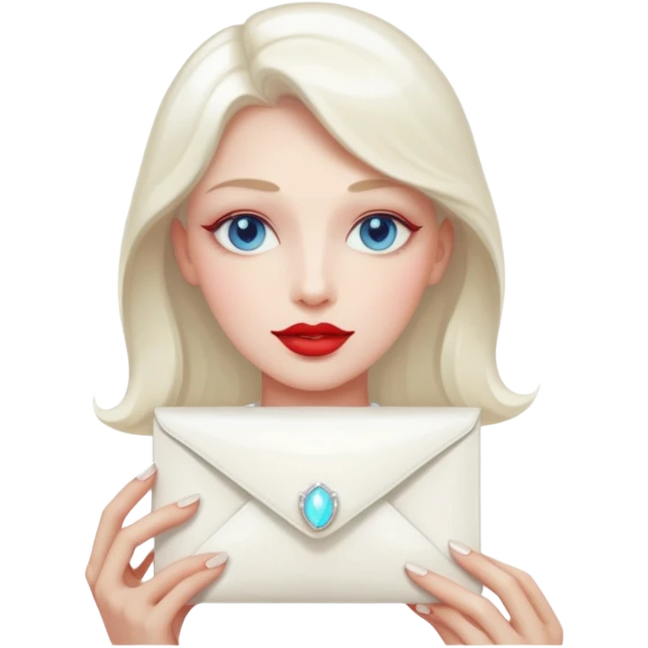a beautiful loving  on it lipstick white opal envelope emoji