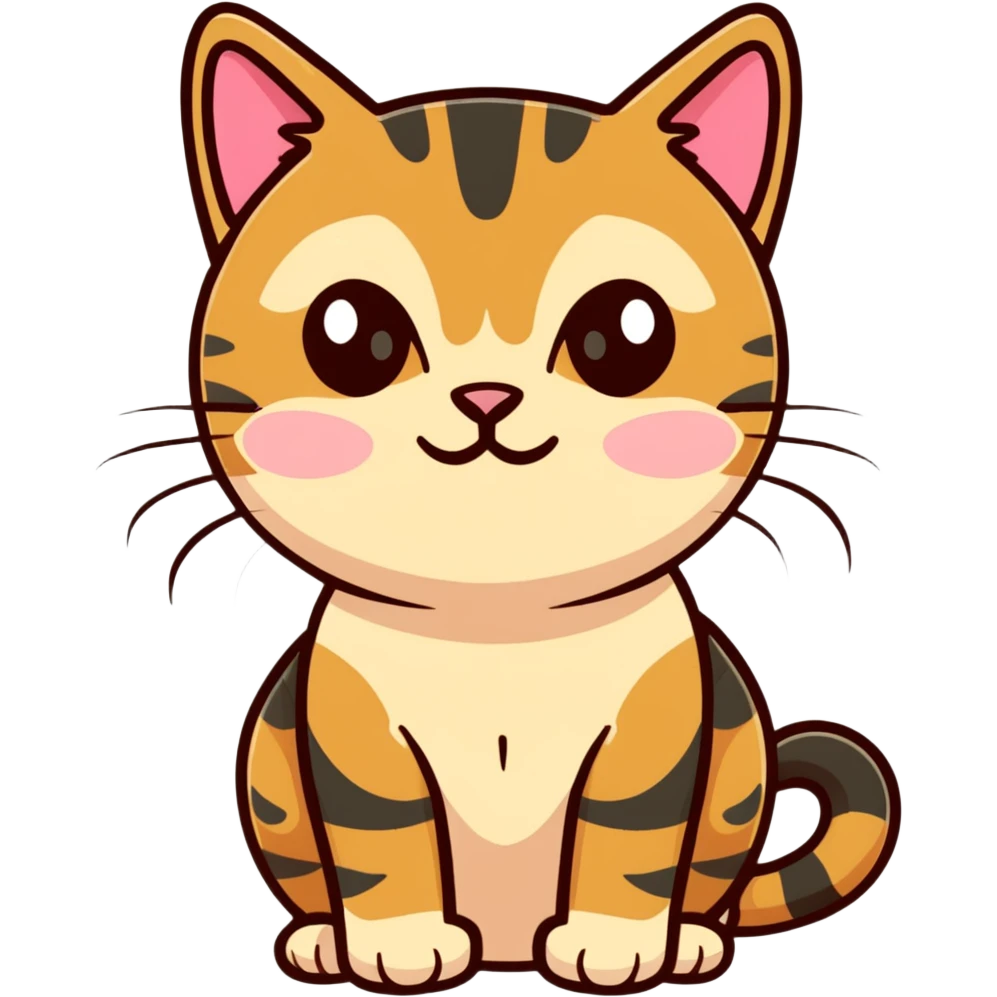 black/brown stripped tabby cat with beige pink nose and light brown eyes kitten emoji