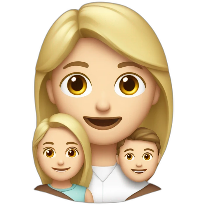 Familia de padre calvo, madre rubia, hijo rubio emoji