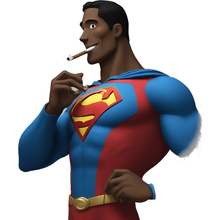 Black Superman smoking cigar emoji