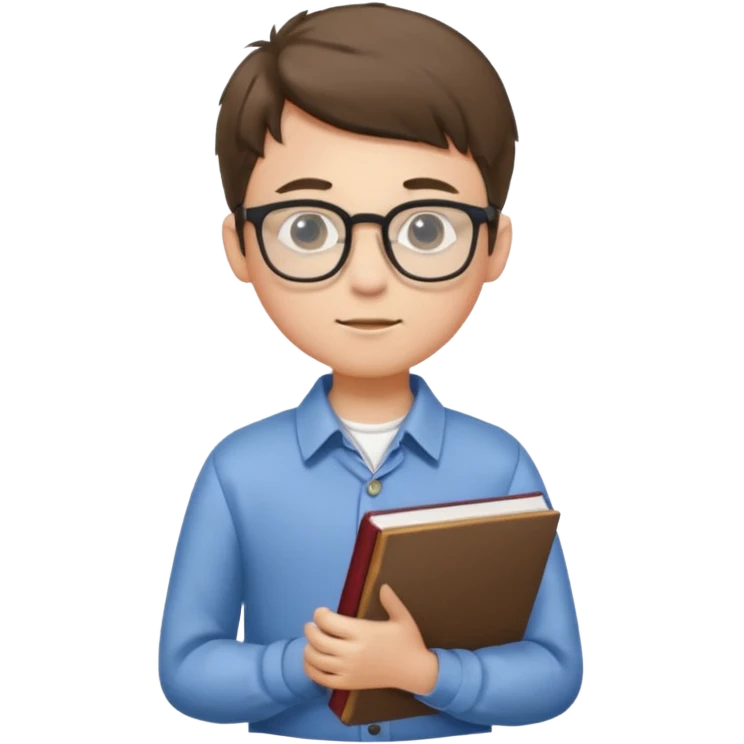 boy focused on studying full body emoji