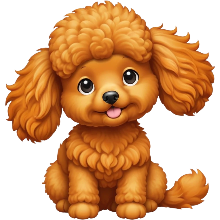 Orange poodle in wind emoji