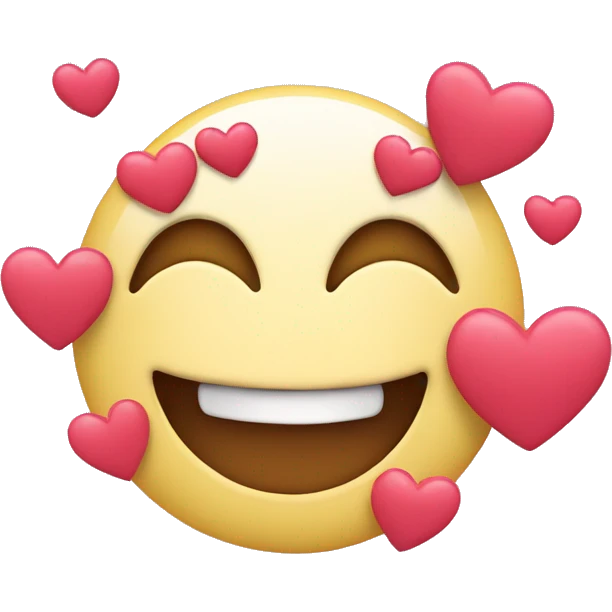  Happy face with hearts  emoji
