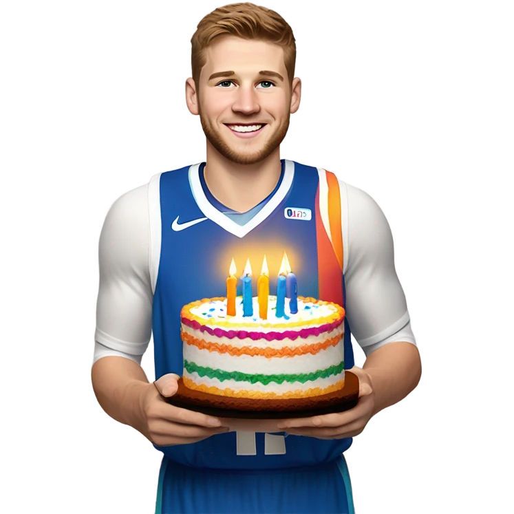 luka doncic with a birthday cake emoji